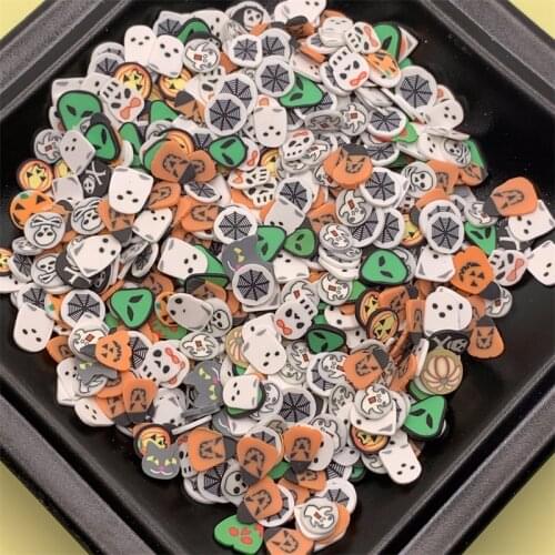 100g Halloween Mixed Polymer Clay Slices Sprinkles for Kids Diy CraftNail Art Scrapbook Decoration Filler Embellishments