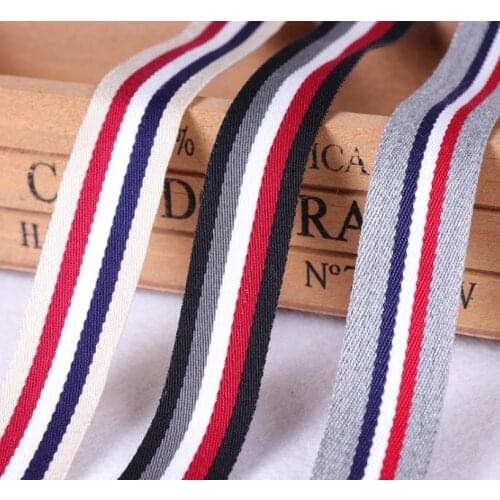 20mm Grey Red White polyester canvas strap bias tape backpack Collar trousers side strip ribbon hats Bow DIY sewing accessories