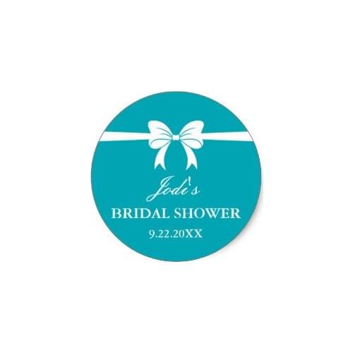 3.8cm Tiffany Inspired Bridal Shower Sticker