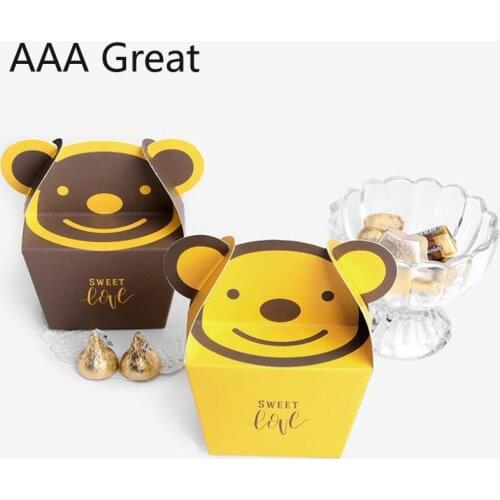 50Pcs/Lot Kraft Paper Box Gifts Box For Wedding Favors Birthday Party Candy Cookies Christmas Boxes Cartoon Packaging Christmas
