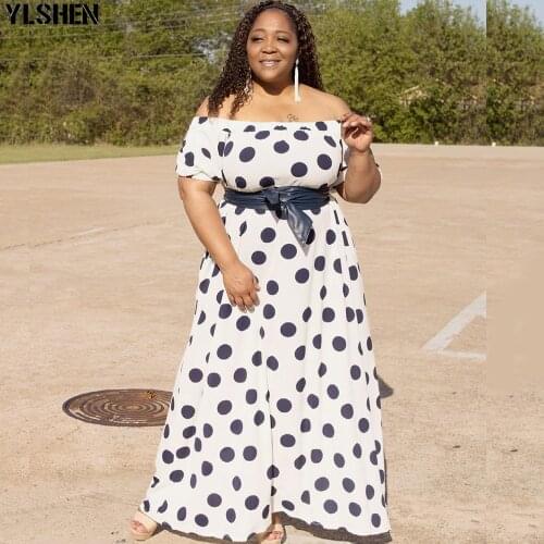 African Dresses for Women Dashiki Polka Dot African Clothes Summer Plus Size White Black Printed Retro Bodycon Long Africa Dress