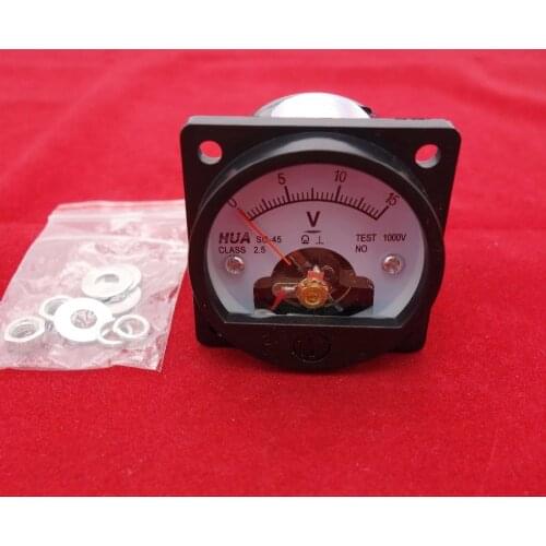 DC 0-15V Analog Voltmeter Analogue Voltage panel meter SO45 Panel Cutout Dia.:45mm directly Connect