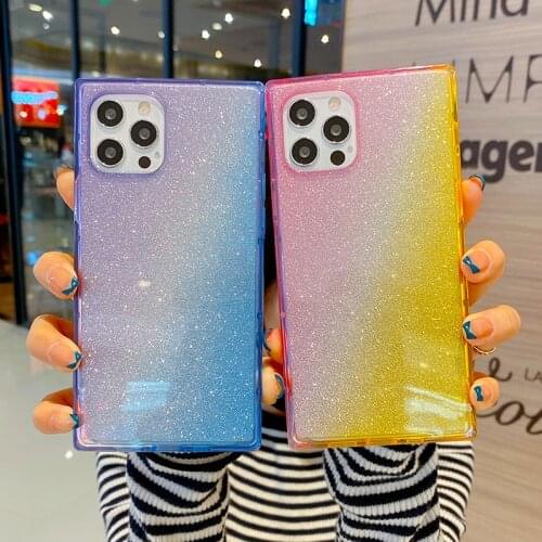 Glitter Clear Bumper Case For iPhone 12 11 Pro Xs Max 12 mini XR X 6 6s 7 8 Plus SE2020 Luxury Silicone Colorful Cover