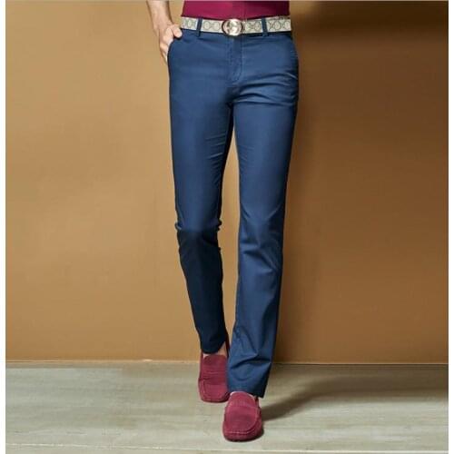 Autumn Winter Suit Pants Mens Business Casual Pants Elasticity Straight Men Slim Dress Trousers Mens Male Bottoms Plus Size 40