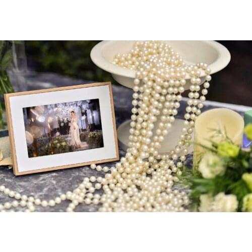 25Meter 6mm Pearl Round Beads Chain Garland For Bead Curtain Christmas Tree Wedding Party Holiday Venue Garment Lace Decoration