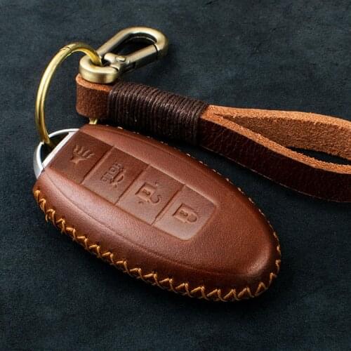 Genuine Leather Car Key Case Cover For Infiniti FX35 FX37 FX50 G25 G35 G37 JX35 M35 M37 M45 Q70 Protection Key Shell Skin Bag