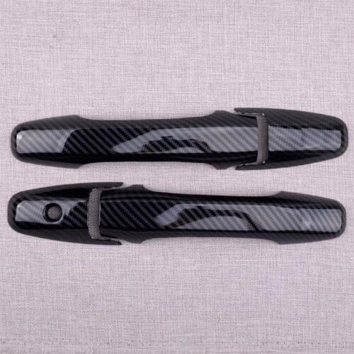 CITALL Car Exterior Door Handle Moulding Covers Trims Fit For Honda Civic Coupe 2 Door 2006-2009 2010 2011 Carbon Fiber Style
