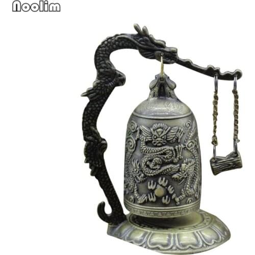 NOOLIM Home Decor Hanging Decorations Retro Excellent Alloy Tibet Carved Dragon Buddha Buddhist Wind Bell Decor Crafts Ornaments
