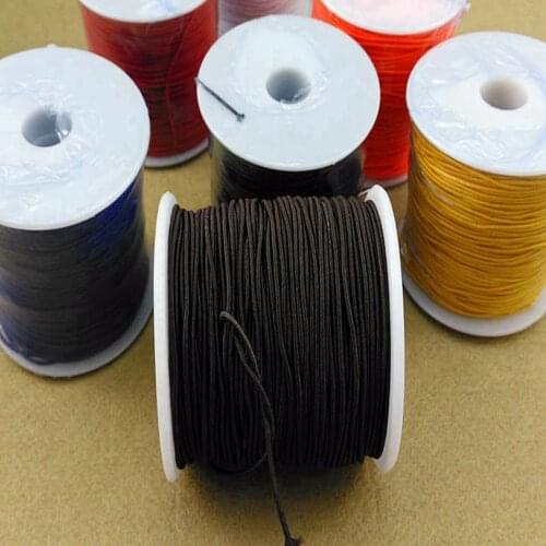 50 Meters Elastic Stretch Round Beading Cord Braided String Macrame Rattail Rope 0.8mm Jewelry Bracelet making