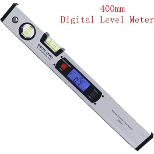 400mm Electrical Level Upright Inclinometer LCD Digital Angle Finder Level With Magnets Spirit Protractor Ruler Blue Backlight