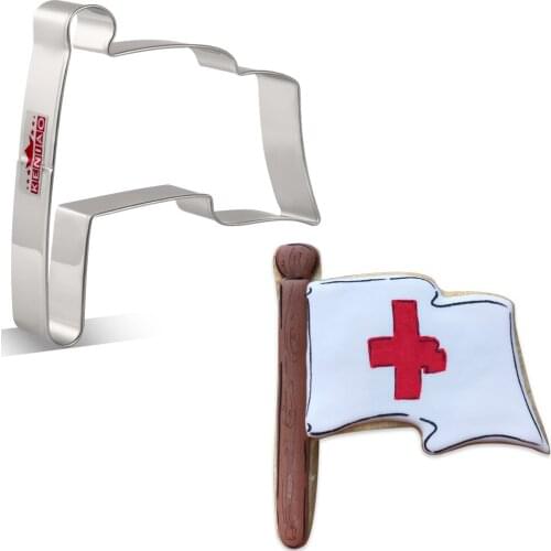 KENIAO Flag Cookie Cutter - by Janka J. Cookies - 10.4 x 9.2 cm - Biscuit Fondant Bread Cutters - Stainless Steel
