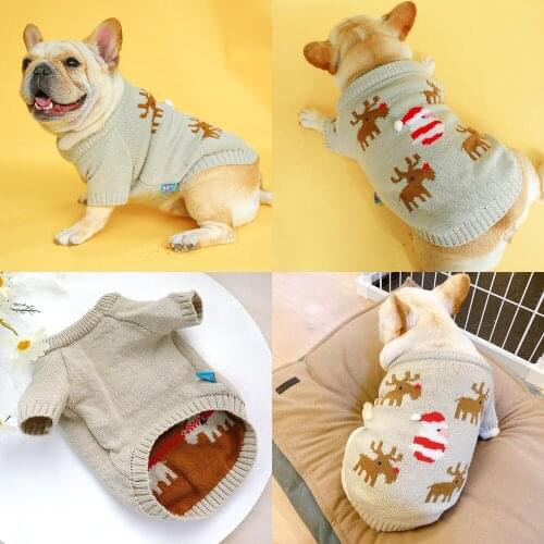 French Bulldog Clothes Christmas Dog Clothing Sweater Poodle Bichon Schnauzer Pug Costume Welsh Corgi Shiba Inu Pet Outfit Coat