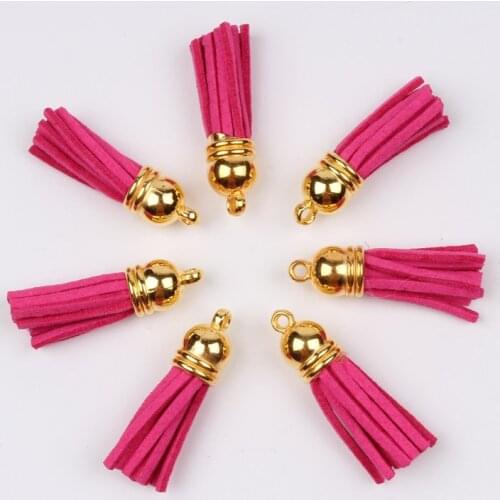 35mm 20pcs Rose Pink Velvet Tassels Key Tassel Jewelry Finding Garments Accessories DIY Material