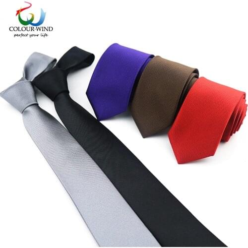 Hot Sale Formal Neck Tie For Men 6CM Width Polyester Solid Color Ties Customized Narrow 2.36inch Groom Gentleman Ties Gravata