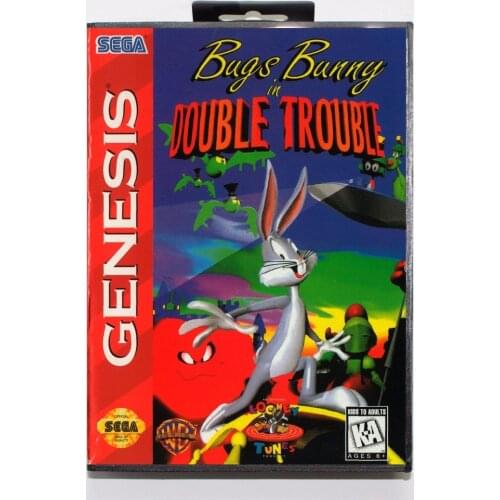 Bugs Bunny in Double Trouble Game Cartridge 16 bit MD Game Card With Retail Box For Sega Mega Drive For Genesis