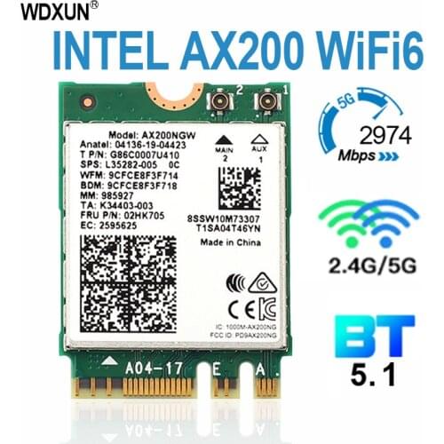 Intel ax200 wifi 6 m. 2 2.4g / 5g bluetooth 5.0 802 desktop kit. Ax200ngw wireless card adapter antenna 11ax / ac 3000mbps dual