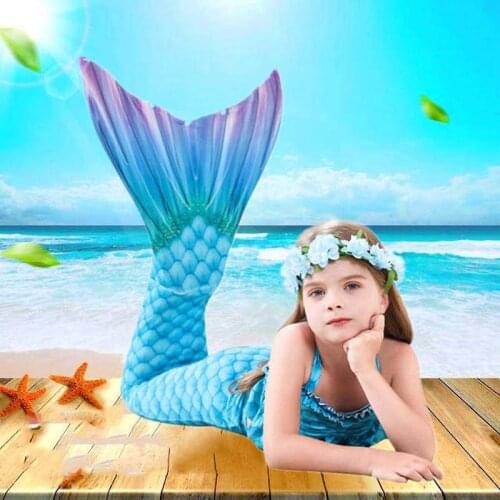 Childrens Mermaid Tail For Swimming Girls Swimsuit The Little Mermaid Bikini Bathing Suit Party Kids monofin Cosplay Costumes