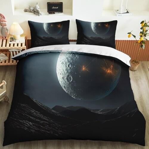 Colorful Galaxy Universe starry sky Duvet Cover Set Pillowcase Outer Space Bedding Quilt Cover Glitter 2/3pcs