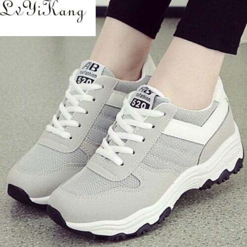 2021 Fashion Women Mesh Breathable Sneaker Spring New Women Casual Platform Vulcanized Shoes Light Lace-up Women Casual Shoes