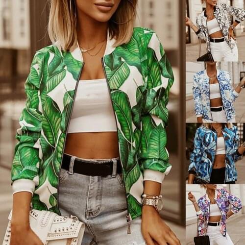 HOT SALES!!! Women Autumn Winter Vintage Floral Slim Long Sleeve Zipper Jacket Short Coat fashion vintage jacket cool punk club