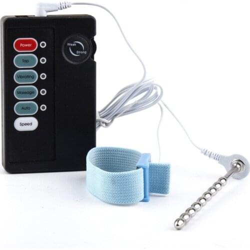 Medical Conductive Penis Plug With Penis Ring Chastity Catheter Electro Stimulate Urethral Dilator Sounding Sex Toys For Men