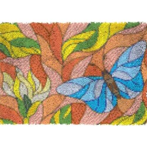 Latch hook rug kits with Pre-Printed Pattern Carpets embroidery hook Butterfly Foamiran for needlework Home decoration Hook mat