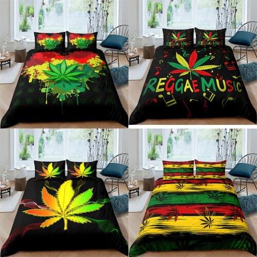 Maple Leaf Bedding Set 2/3 Pcs Tie Dye Duvet Cover Home Textile Single/Twin/Double/Full/Queen/UK King/AU King/US King Size