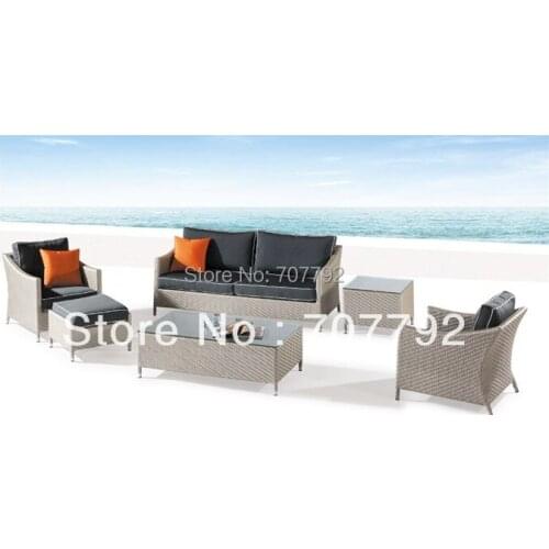 New Desgin!modern balconies wicker rattan furniture Five Piece Wicker Conversation Set