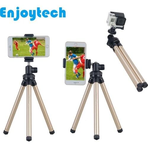 New Aluminum Alloy Extendable Mini Tripod with Ball Head for Gopro Hero SJcam Action Cameras Stand Bracket with Holder for Phone