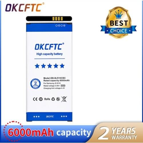 OKCFTC Orginal EB-BJ510CBC EB-BJ510CBE 6000mAh Battery For Samsung Galaxy J5 2016 Edition J5 2016 J510 J510FN J510F j5108 j5109
