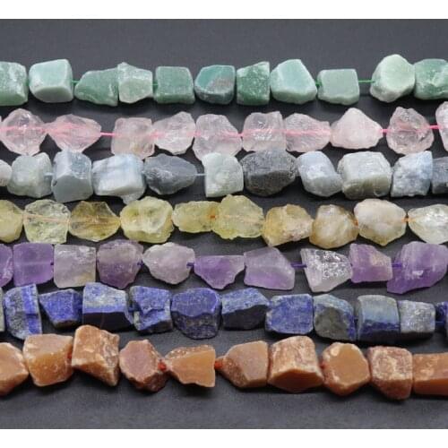 15-20mm Raw Mineral Stone Reiki Healing Original Quartz Beads Natural Amethysts Fluorite Citrines Amazonite Quartz Crystal Beads