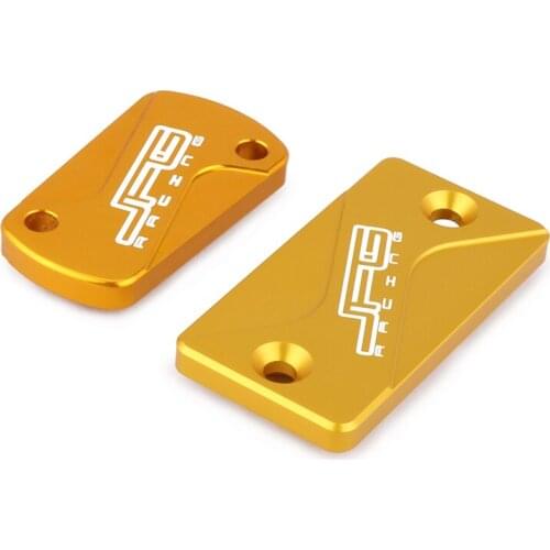 Motorbike CNC Front + Rear Brake Reservoir Fluid Cover For SUZUKI RM125 RM250 04-08 RMZ250 04-19 RMZ450 05-19 RMX450Z 10-17