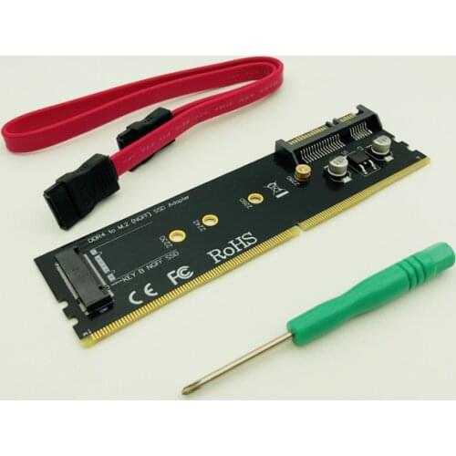 DDR4 to M.2 SATA Riser Memory Adapter DDR4 DIMM to M.2 NGFF SSD B Key 15Pin Power 7pin SATA Port to Motherboard 2230-2280 M2 SSD
