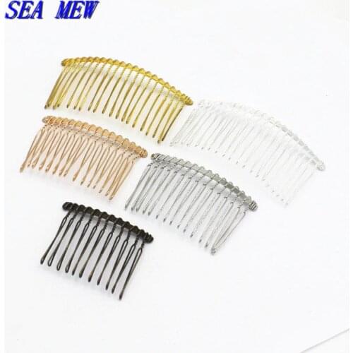 5 PCS Metal Alloy Iron Hair Combs Blank Base 12/15/20 Teeth Hair Combs DIY Hair Accessories For Jewelry Making