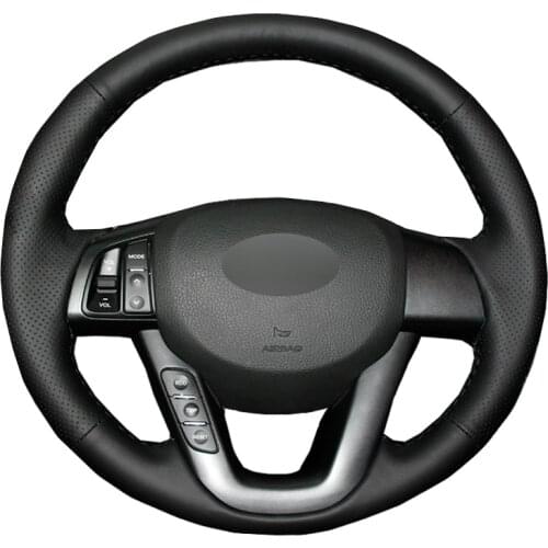 Hand Sewing Car Steering Wheel Cover Wrap Volant Leather Suede Wrap For Kia K5 Optima 2011 2012 2013 Braid on the Steering wheel