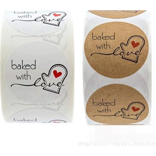Customize hand make DIY holiday gift box seal label cake workshop kraft round sticker roll