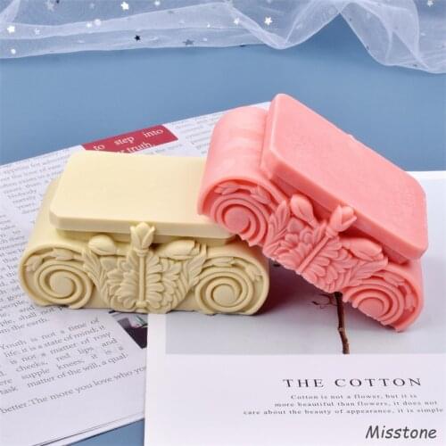 Roman Base Column Silicone Holder Gel Candle Mold Roman Style Handmade Crafts Soap 3D Aromatic Resin Chocolate Decoration