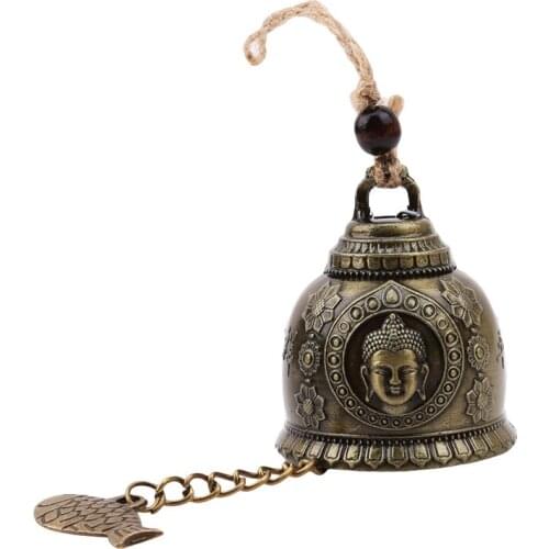 Buddha Statue Pattern Bell Blessing Feng Shui Wind Chime For Good Luck Fortune Home Car Hanging Decor Gift Crafts