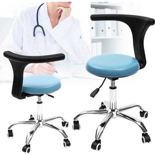 Dental PU Leather Doctor Chair Seat Stool Height Adjustable Mobile Chair Dentist Clinic Chaise
