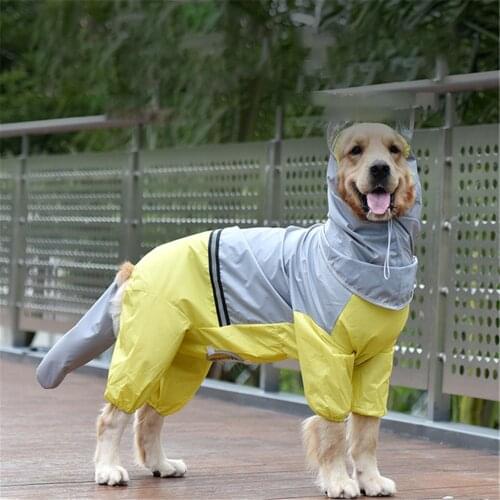 Miflame Patchwork Dog Raincoat With Reflective Strip Large Dog Clothes Doberman Greyhound Raincoat Pet Clothes For Dog Coat Soft