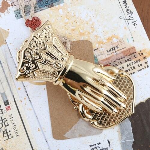 Vintage Travelers Notebook Accessories Ladys Hand Shaped Book Clip Planner Decoration Gold Metal Paper Clips Retro Stationery