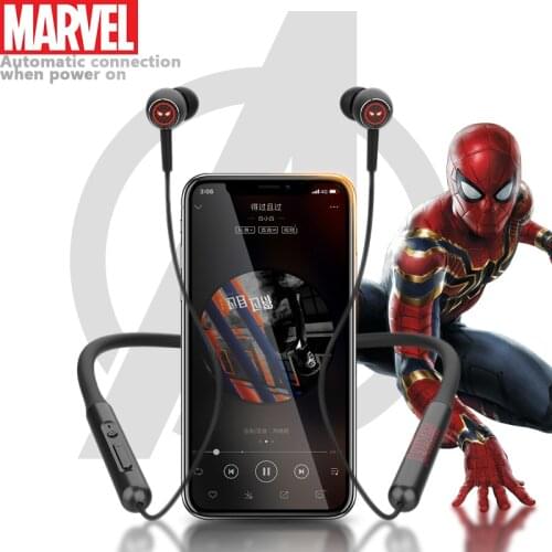 Genuine Authorized Marvel TWS Bluetooth 5.0 Headset Neck Hanging Display Earphone Waterproof Earbuds for iPhone Android Phone