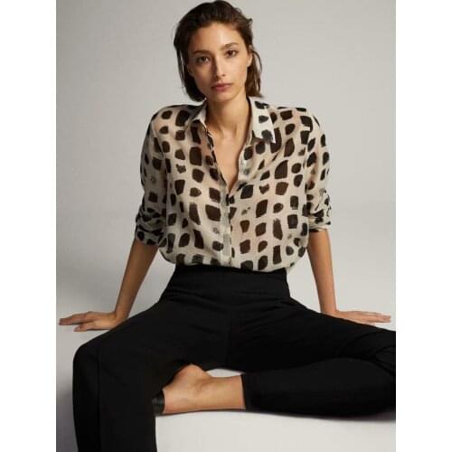 Summer Boyfriend Free Long Sleeve Button Tops 2021 Fashion Women Oversized Loose Satin Chiffon Blouses Shirts Office Lady