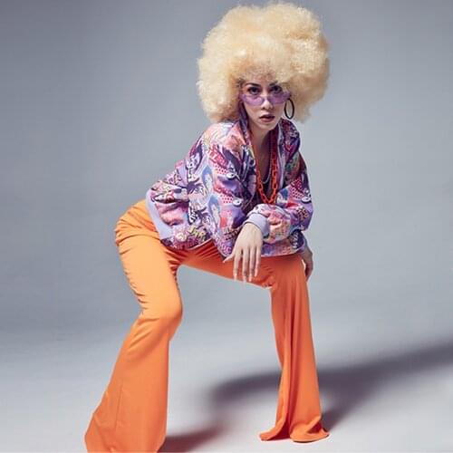 Retro Disco Theme Explode Party Clothing For Women Nightclub Stage Performance Gogo Jazz Dance Costume Fashion Clubwear VDB3887