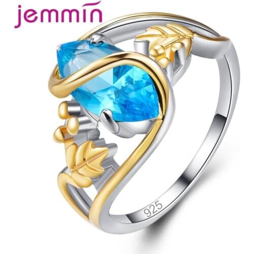 Fashion Big Shiny Sparkling Cubic Zirconia 925 Sterling Silver Hollow Rings For Women Wedding Party Jewelry Size 6 7 8 9