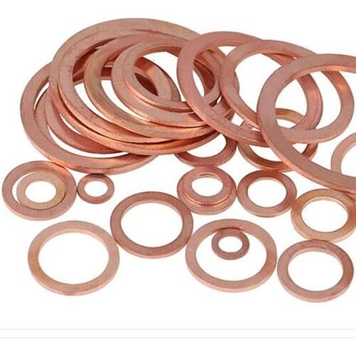 1pack Flat Ring Gasket M4-M14 Solid Copper Washer Sump Plug Oil Seal Fittings Boat Washers Fastener Hardware Accessories