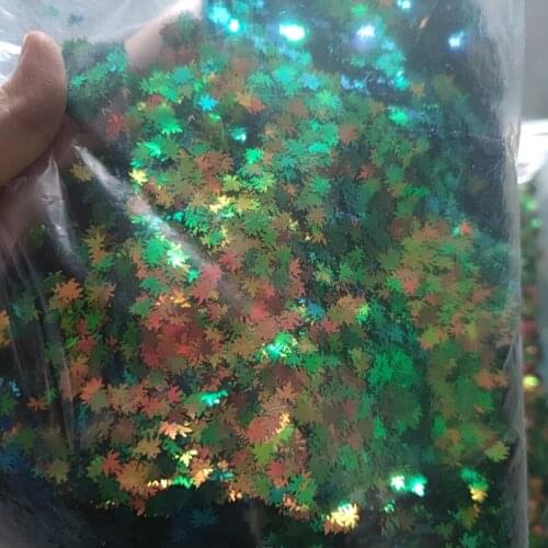 10g/bag Holographic Autumn (Maple Leaf) Nail Art Sequins Decoration Holographic Chameleon Glitter Flakes UV Gel Polish Sequins
