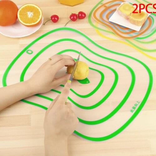 2 Pieces Flexible Transparent Cutting Board Kitchen PP Cutting Boards Classification Chopping Board