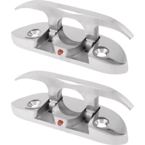2 Pack FOLDING CLEAT Boat Marine Hardware Stainless Steel Cleat 4-1/2