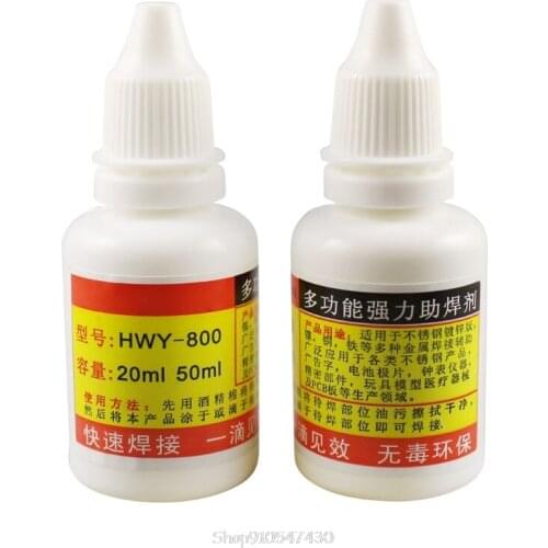 20ml Powerful Rosin Soldering Agent No-clean Flux Stainless Steel White Plate Iron 18650 Battery Welding Water Flux D02 Dropship